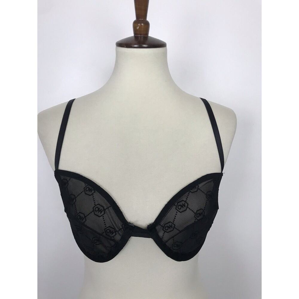 OW Intimates Lingerie Bra Logo Semi Sheer Mesh